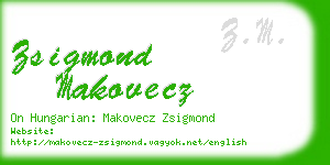 zsigmond makovecz business card